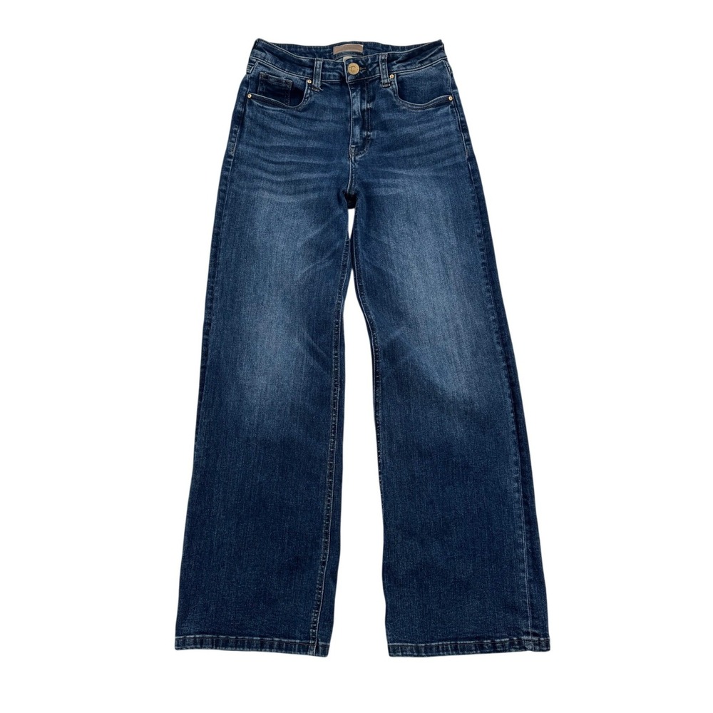 Kut from the Kloth Wide Leg Jeans Womens 2 Blue Excellent High Rise Dark Wash